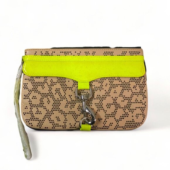Rebecca Minkoff Handbags - NWT - Rebecca Minkoff Skinny Mac Clutch Bright Yellow/Tan /Blue Interior